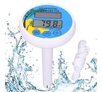 Digital Solar Pool Thermometer, Floating Pool Thermometer, Swimming Pool Thermometer with Rope, Water Thermometer for Outdoor/Indoor Swimming Pools, Bath Water, Spas, Hot Tubs