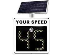 Digital Solar Radar Speed Display Sign, Radar Speed Detector, Full Set Of Installation Accessories With Speed Warning Snowflake Light，High Visibility Day/Night(White)