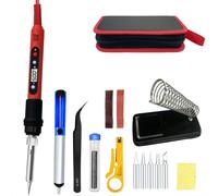 Digital Soldering Iron Set Kit 80W with ON/OFF Switch Adjustable Temperature LCD Welding Tools Ceramic Heater Soldering Tips 936R SET3