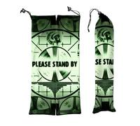 Digital Sorcery Studio Please Stand By Microfiber Playmat Storage Bag for Card Games, with Fallout Inspired Art Design - Fits Magic the Gathering & More (11x43 cm / 4.3x16.9 in)