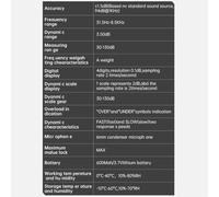 Digital Sound Level Meter FDM10 with LCD Display, 30-130 dB Range, ±.5 dB Accuracy, A-Weighting, 31.5 -8.5 kHz, for Industrial &