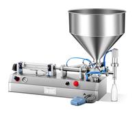 Digital Speed Control Peristaltic Pump Liquid Filling Machine with 30L Hopper, Pneumatic Dual-use Paste Filler for Small Bottles - Horizontal Design