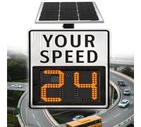 Digital Speed Limit Radar Sign With Stronger Sheet Aluminum Enclosure, 20"x27"/24"x35" Solar Powered LED Radar Feedback Sign,Overspeed Alert (Red)(3digitdisplaya,20"x27")