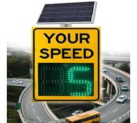 Digital Speed Limit Radar Sign With Stronger Sheet Aluminum Enclosure, 20"x27"/24"x35" Solar Powered LED Radar Feedback Sign,Overspeed Alert (Red)(3digitdisplayc,24"x35")