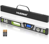 Digital Spirit Level, Huepar 600mm/24-Inch Digital Level, Professional Magnetic Electronic Torpedo Level with LCD Display, Audible Alerts, IP54 Dust/Waterproof, Angle Finder Tool with Carrying Case