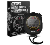 Digital Sports Stopwatch, BROTOU Professional 10 Laps/Splits Stopwatch Timer with Timer Clock Countdown Calendar Alarm, Multi Handheld Stopwatch Timer for Sports Fitness Coaches Referee