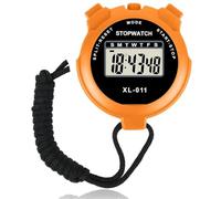 Digital Sports Stopwatch, Multi-Function Large Display Date Time and Alarm Function Stopwatch Timer, Shockproof Waterproof Sport Stopwatch, Single Lap/Split Memory Stopwatchfor Swimming (Orange)