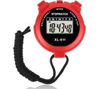 Digital Sports Stopwatch Timer,Multi-Function Sport Digital Stopwatch,Large Display Shockproof Stop watch for Sports Coaches Swimming Running,Digital Calendar Alarm Clock Referee Watch (Red)