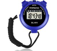 Digital Sports Stopwatch Timer, Professional Stopwatch Timer with Clock Clender Alarm, Handheld Large Display Training Stopwatch Timer for Swimming Running Football Fitness Coaches Referee (Blue)