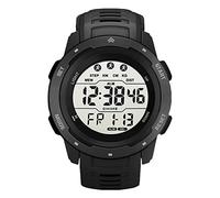 Digital Sports Watch, Men's Digital Sports Watch Military Electronic Waterproof Wrist Watch with Stopwatch Alarm LED Backlight (Black)