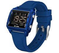 Digital Sports Watch Rectangular Outdoor Waterproof Watch Transparent Large Number Luminous Numbers with Chronograph Stopwatch Alarm Multifunctional Digital Watch for Men and Women Colourful Unique