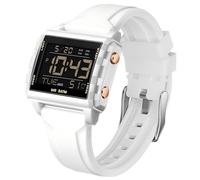 Digital Sports Watch Rectangular Outdoor Waterproof Watch Transparent Large Number Luminous Numbers with Chronograph Stopwatch Alarm Multifunctional Digital Watch for Men and Women Colourful Unique