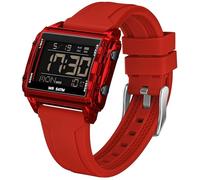 Digital Sports Watch Rectangular Outdoor Waterproof Watch Transparent Large Number Luminous Numbers with Chronograph Stopwatch Alarm Multifunctional Digital Watch for Men and Women Colourful Unique