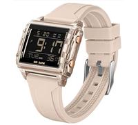 Digital Sports Watch Rectangular Outdoor Waterproof Watch Transparent Large Number Luminous Numbers with Chronograph Stopwatch Alarm Multifunctional Digital Watch for Men and Women Colourful Unique