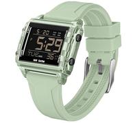 Digital Sports Watch Rectangular Outdoor Waterproof Watch Transparent Large Number Luminous Numbers with Chronograph Stopwatch Alarm Multifunctional Digital Watch for Men and Women Colourful Unique