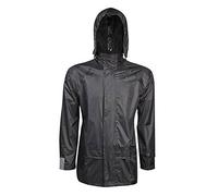 DIGITAL SPOT Adults Waterproof Fishing Hiking Over Trousers Unisex Elasticated Waist Rain Wear Pants (Black Waterproof Jacket X-Large)
