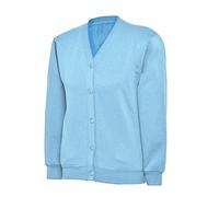 DIGITAL SPOT Childrens School Uniform Cardigan Girls Boys Set in Sleeve Button Down Plain Cardigan (Sky Blue 7-8 Years)