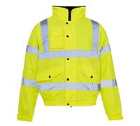 DIGITAL SPOT High Visibility Work Wear Coat Jacket Mens Hi Viz Vis Waterproof Safety Trousers (Yellow Jacket Medium)