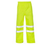 DIGITAL SPOT High Visibility Work Wear Coat Jacket Mens Hi Viz Vis Waterproof Safety Trousers (Yellow Trousers 5X-Large)
