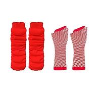 DIGITAL SPOT Ladies Neon 80s Book Week Leg Warmer Fishnet Gloves Party Wear Costume Accessory Red One Size
