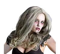 DIGITAL SPOT Ladies Prom Night Zombie Queen Wig Gray Horror Living Dead Halloween Fancy Accessory One Size