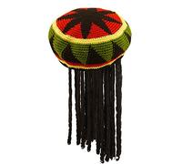 DIGITAL SPOT Mens Fancy Jamaican Hat With Hair Wig Boys Hen Night Party Fancy Hat Accessory