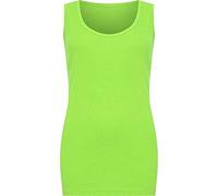 DIGITAL SPOT Womens Ribbed Vest Top Ladies Sleeveless Scoop Neck Top Plus Sizes 14-28 Fluorescent Green UK 22-24