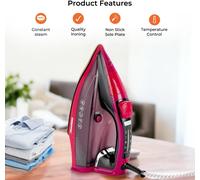 Digital Steam Iron Ceramic Soleplate Variable Temperature Self Clean 350ML 2400W