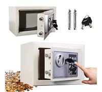 Digital Steel Electronic Security Commercial Digital Safe Security Box, Wall Mounted with 2 Keys for Home Office,White High Security Steel Safe,4.6L