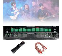 Digital Stereo Graphic Equalizer with 31-Band EQ, 10-Segment Tuning, LED Spectrum Display, and Noise Reduction for Music Studio Audio Enhancement