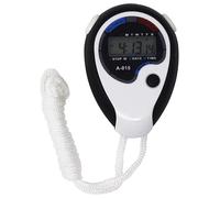 Digital Stopwatch, Multi-Function Electronic Sport Referee Handheld Stop Watch ABS Interval Training Timer Outdoor Timer + Lanyard for Running Exercise Equipment White KK's (White/Black)