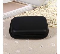 Digital Storage Bag Portable Organizer for Earphones and Cables EVA Case in 5 Bright Colors 11.5x8x4cm (Black)