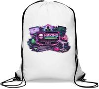 Digital System Hacking Failure Alert Gym Sack Casual Drawstring Bag White