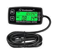 Digital Tachometer, Engine Hour Meter, Engine Thermometer, Alarm RPM and Time, Backlit Display Suitable for Lawn Tractor Compressor Generator Snowmobile Ship IP67