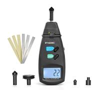Digital Tachometer, Laser Photo Tachometer, GR-6236C Contact Tachometer with Max/Min/AVG Data Hold Functions Rotation Speed Meter, Photo Tachometer with Reflective Tape (Batteries Included)