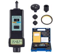 Digital Tachometer with Probes for Contact and Photo RPM Testing, Linear Velocity Measurement for Motors and Fans