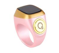 Digital Tally Finger Counter, Muslim Prayer Electronic Counter Ring, Rechargeable Digital Tasbih Tally Clicker with Vibration Reminder, Islamic Finger Counter (Pink)