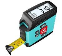 Digital Tape Measure 2 in 1, 5M with Display, Smart Tape Measure, Area Volume Measuring Pythagorean Mode, Waterproof and Rechargeable,1/2 Self Centering, 20 Groups Historical Memory