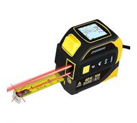 Digital Tape Measure, 2-in-1 Smart Measuring Tape, Beam Rangefinder with Large LCD Display for DIY Construction Professional Use (Yellow-60 meters)