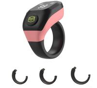 Digital Tasbih Ring Smart for zikr Counter with Prayer Reminder and Vibration - Electronic Tally for Muslims for oled Screen USB Charging 20mm(Pink)