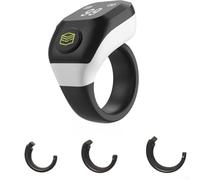 Digital Tasbih Ring Smart for zikr Counter with Prayer Reminder and Vibration - Electronic Tally for Muslims for oled Screen USB Charging 20mm(White)