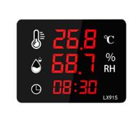 Digital Temperature and Humidity Thermometer Time Display Dual Use LED Screen High Precision LX915