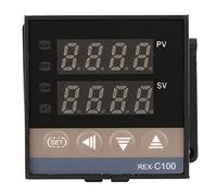 Digital Temperature Controller PID Temperature Controller REX-C100FK02-M V Temp Controller Relay Output Temp Controller for Temperature Regulation Industrial/Commercial Use