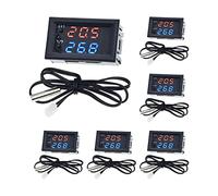 Digital Temperature Controller Thermostat, 6 Pcs DC 12V Digital LED Temperature Controller Regulator -50 to 110 Degree Celsius Heating Cooling Control Thermometer for Air Conditioning System