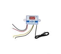 Digital Temperature Controller Thermostat Switch for W3007, DC 12V-60V Input, -50 to 110C Range, High Brightness LED Display, ABS Shell, Industrial Sensor(12V)