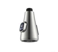 Digital Temperature Display Faucet Head | Pull Out KITCHENs Sink Sprayer Replacement with Color Change LED | ABS Brushed Nickel or Chrome Finish for Easy Installation and(Brushed)