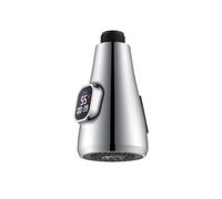 Digital Temperature Display Faucet Head - Pull Out KITCHENs Sink Sprayer Replacement with Real-Time Color Change - ABS Material for Easy Installation and Daily Use - Chrome(Chrome)