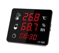 Digital Temperature & Humidity Meter Thermometer Hygrometer Wall-mounted Clock For Time Display Large Screen Led Clock External dustproof