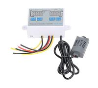 Digital Temperature Humidity Regulator, 0℃-100℃ Temperature Humidity Controller 12V Heat Cooling with Flame Retardant Shell for Industrial Use