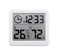 Digital Temperature - Indoor Hygrometer Thermometer,long Lasting, Humidity Gauge With Clock,modern Design, 3.2 Inch LCD Display Celsius | Home Climate Monitor For Living Room Bedroom Office Desk